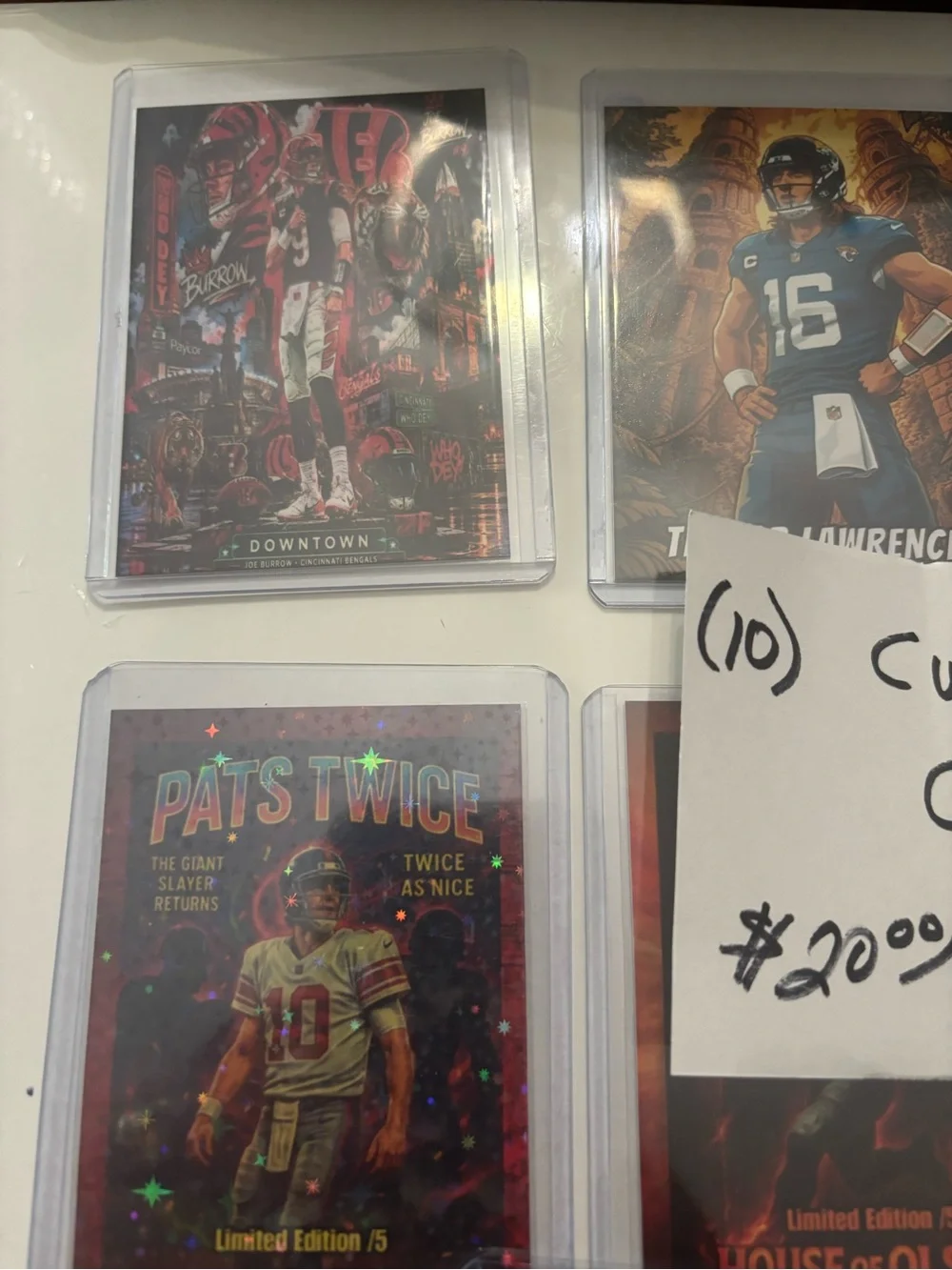 Pats Twice Limited Edition Holographic Football Card - Red
